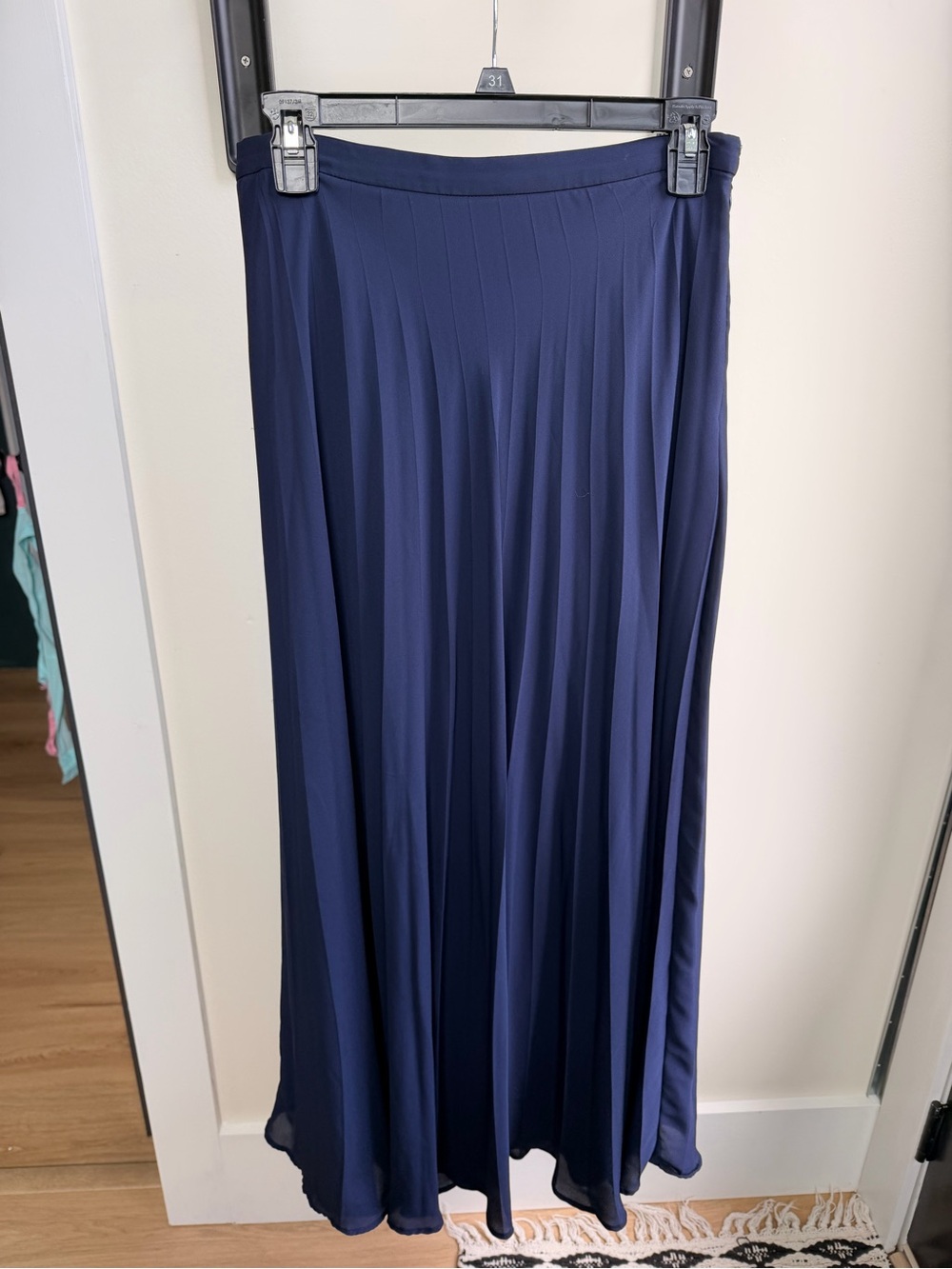 Banana Republic Navy Pleated Maxi Skirt